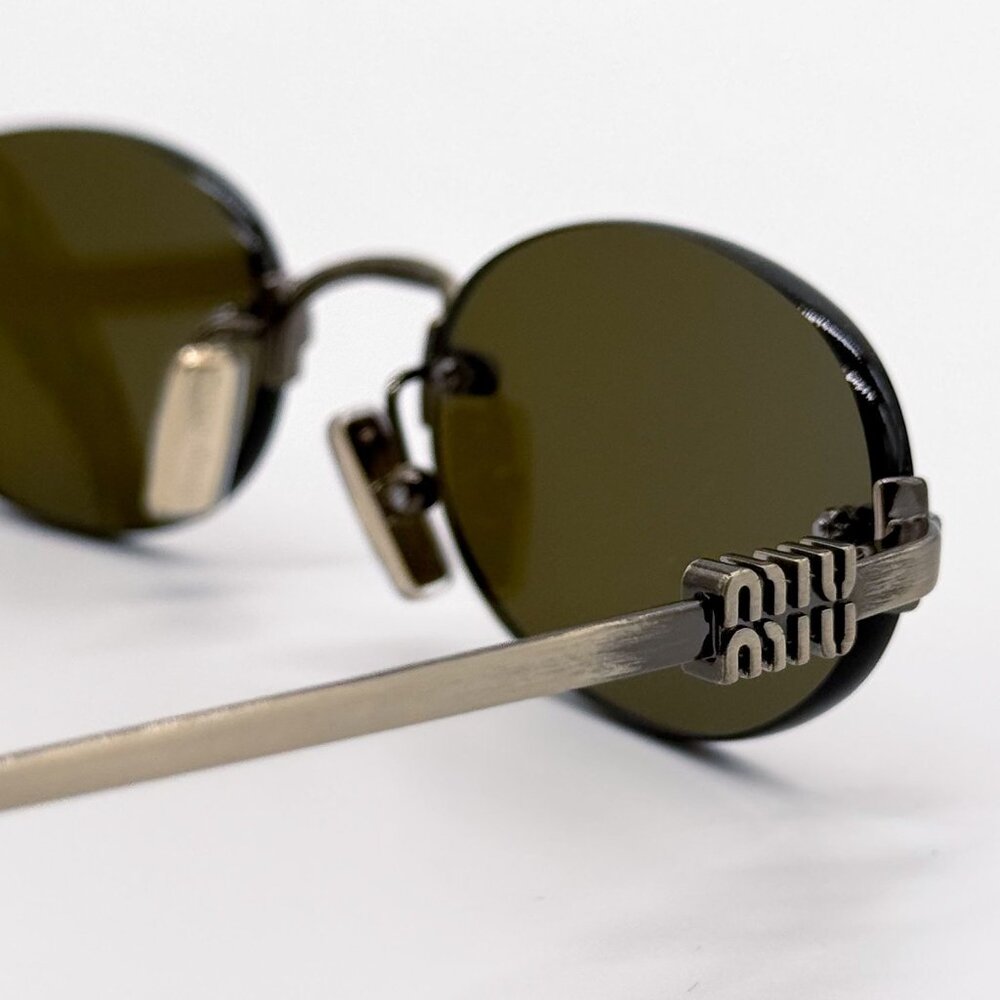 NEW MIU MIU SUNGLASSES MUA54S 26C09Z OVAL GOLD WOMEN MU A54S SMU A54 - Picture 8 of 12